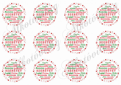 Szavak piros pöttyös keretben