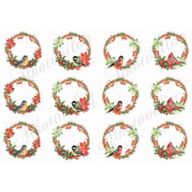 Kismadarak koszorúkban- 12 db