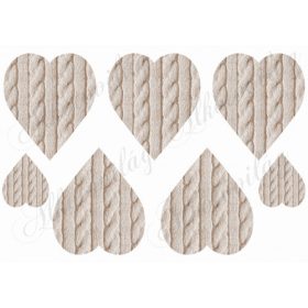 Kötött mintás szívek drapp színben