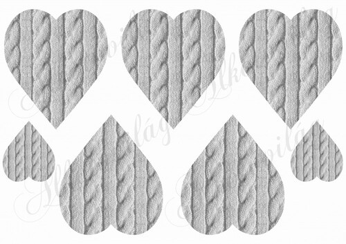 Kötött mintás szívek