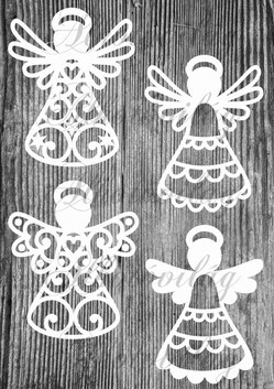 Fehér angyalok fa textúrán