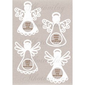 Fehér angyalok szövet textúrán FELIRATTAL