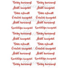 Karácsonyi feliratok pirosban