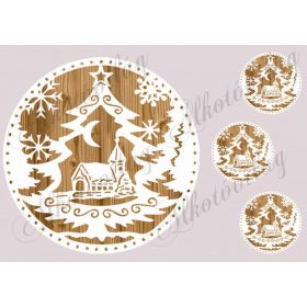 Téli táj fa háttérrel nagyban + kis körökben