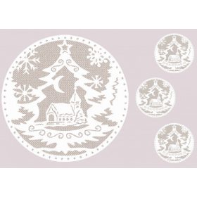 Téli táj szövet háttérrel nagyban + kis körökben