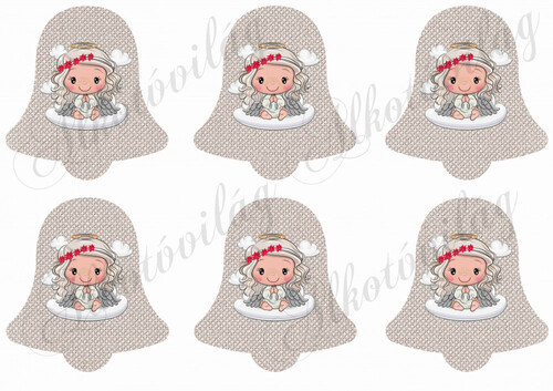 Szépséges angyalka szövet textúrájú harangokon