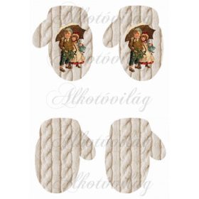 Kötött mintás kesztyű vintage mintával