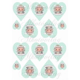 Szépséges angyalka mentás szíveken hóesésben KICSIBEN