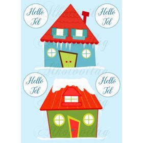 Téli házikók NAGYBAN - Helló Tél feliratokkal