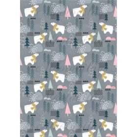 Jegesmacik sálban fenyők között szürkéskék alapon