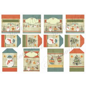 Retro karácsonyi kártyák különböző formákban