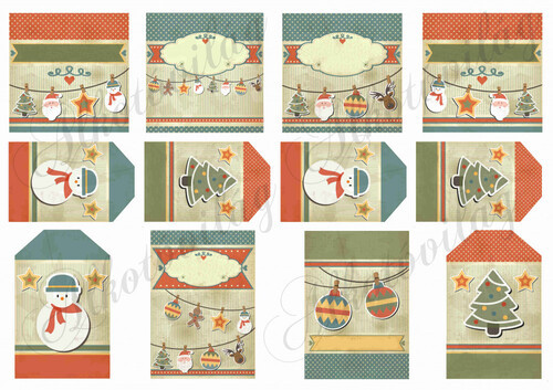 Retro karácsonyi kártyák különböző formákban