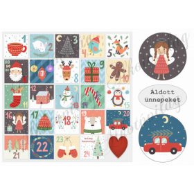 Adventi naptár retro színekben cuki figurákkal