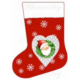 Mikuláscsizma pöttyös szíven cuki mikulással