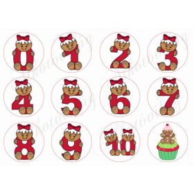 Mézeskalács számok 0-10 PIROSBAN