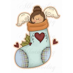 Angyalka mikuláscsizmában háttérrel