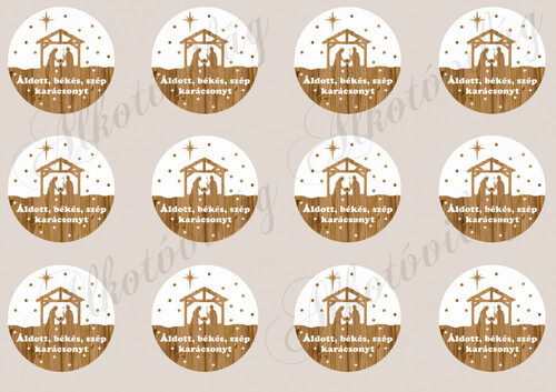 Betlehemes sziluett fa alapon KICSIBEN