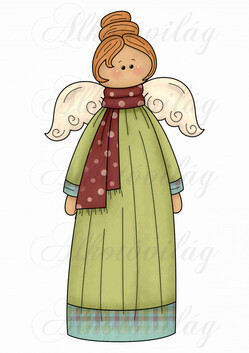 Hosszú zöld ruhás angyalka