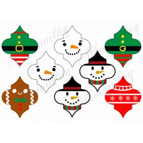 Karácsonyfadíszek különböző figurákkal