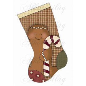 Mikuláscsizma mosolygós mézibabával és cukorkabottal