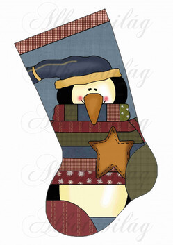 Mikuláscsizma mosolygós pingvinnel