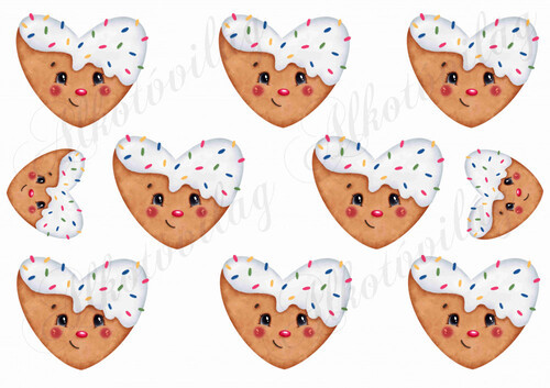 Mézi szívecskék kicsiben (Kb. 6 x 7 cm)