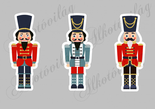 Diótörő figurák fehér háttérrel