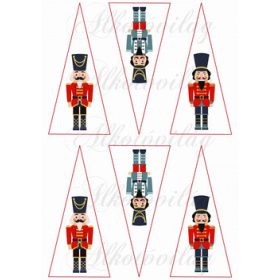 Diótörő figurák fenyő formában karácsonyfadíszhez