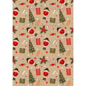 Diótörő minta bézs alapon