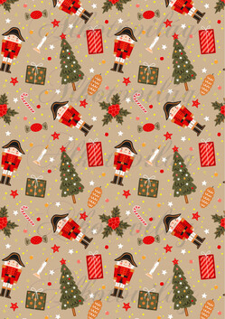 Diótörő minta bézs alapon