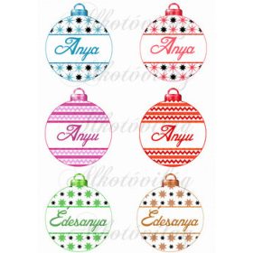 Karácsonyfa gömbök ANYA, ANYU, ÉDESANYA feliratokkal