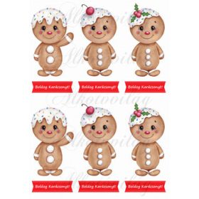 Mézeskalács figurák kicsiben + BOLDOG KARÁCSONYT felirat