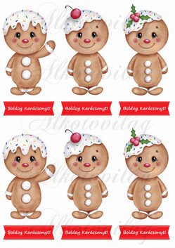 Mézeskalács figurák kicsiben + BOLDOG KARÁCSONYT felirat