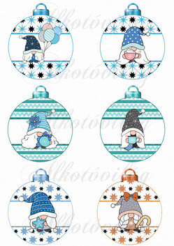 Karácsonyfa gömbök KÉKES MANÓKKAL