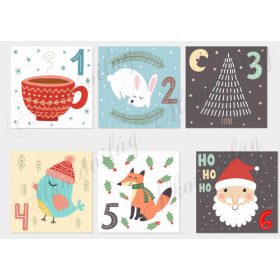   Adventi naptár retro színekben cuki figurákkal - NAGYBAN - 1. rész