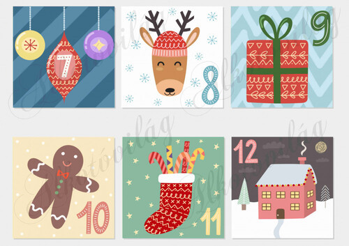 Adventi naptár retro színekben cuki figurákkal - NAGYBAN - 2. rész