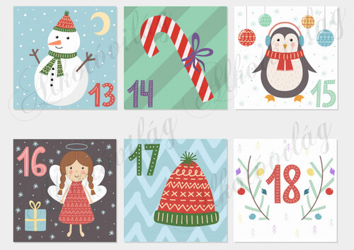 Adventi naptár retro színekben cuki figurákkal - NAGYBAN - 3. rész