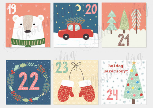 Adventi naptár retro színekben cuki figurákkal - NAGYBAN - 4. rész