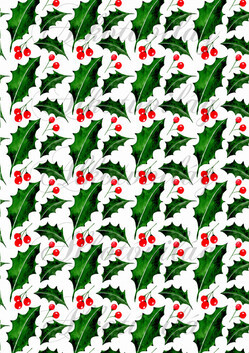 Magyal levelek piros bogyókkal