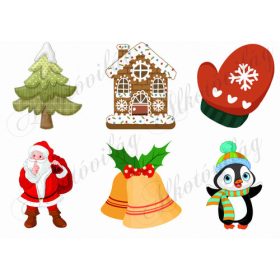 Karácsonyi elemek karácsonyfadíszekhez 1