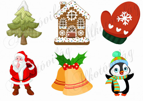 Karácsonyi elemek karácsonyfadíszekhez 1