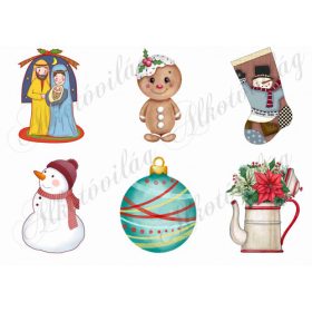 Karácsonyi elemek karácsonyfadíszekhez 2