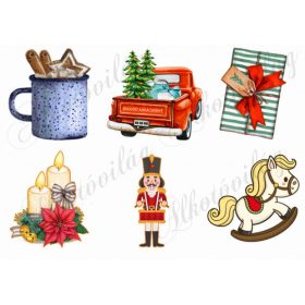 Karácsonyi elemek karácsonyfadíszekhez 3