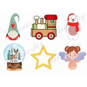 Karácsonyi elemek karácsonyfadíszekhez 4