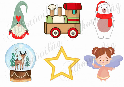 Karácsonyi elemek karácsonyfadíszekhez 4