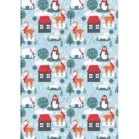   Nyuszik, pingvinek, jegesmacik és őzikék házikókkal, fenyőfákkal