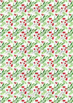 Piros bogyós ágak fagyöngy levelekkel