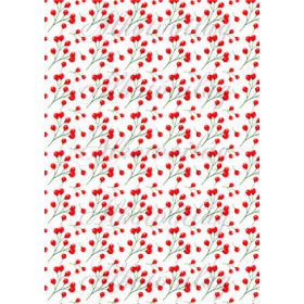 Piros bogyós ágak fehér alapon