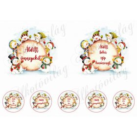 Tüneményes hóemberkék 12-12,5 cm-es hímzőkerethez