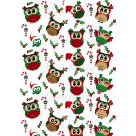 Karácsonyi baglyok magyal díszekkel